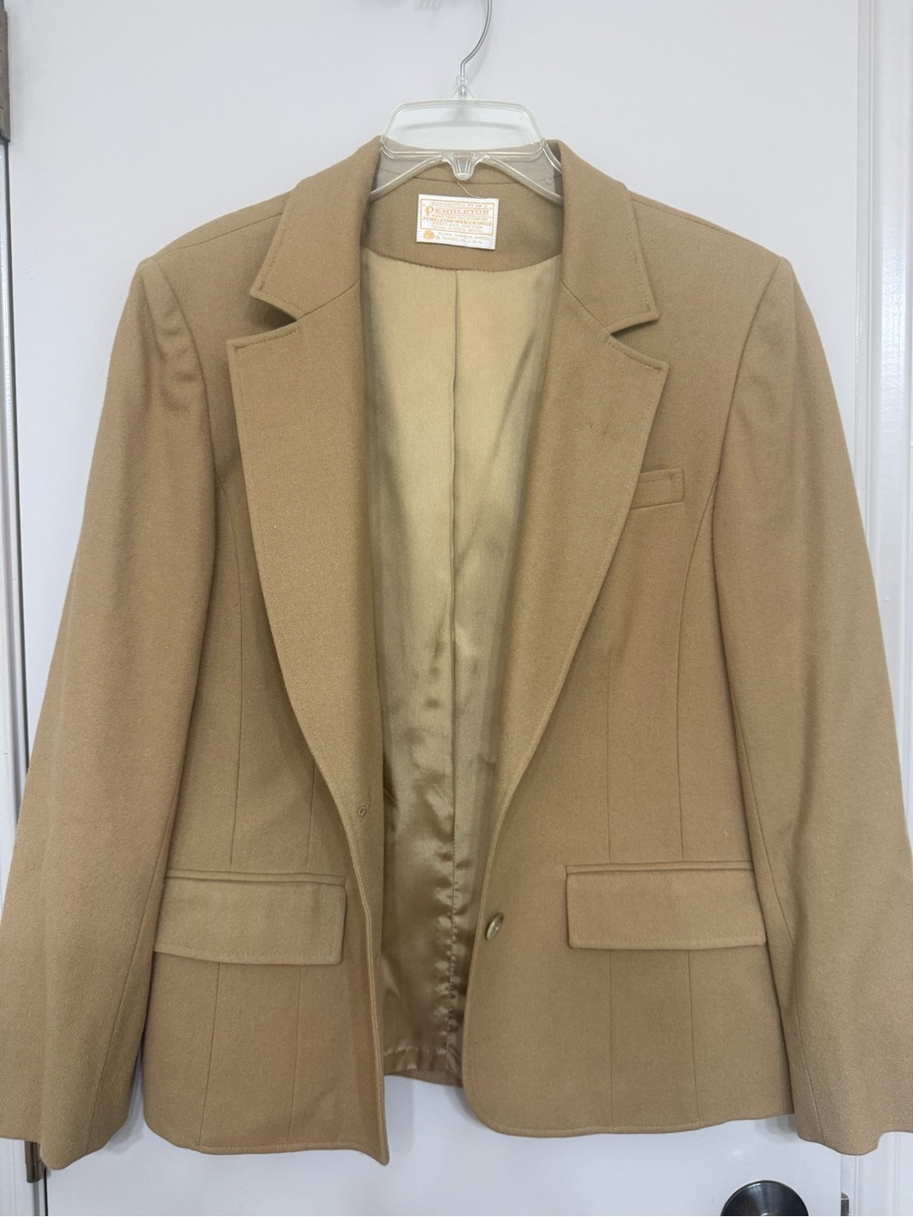 Vintage Pendleton Tan Wool Jacket with Branded Label